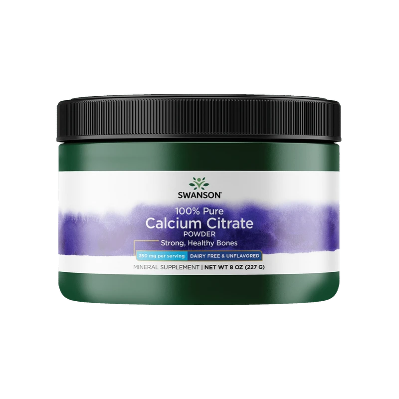 Swanson 100% Citrate de calcium pur et sans produits laitiers