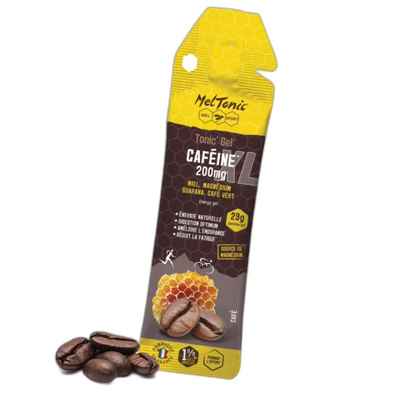 Meltonic Gel énergétique Caféine 200mg, miel, magnésium, guarana