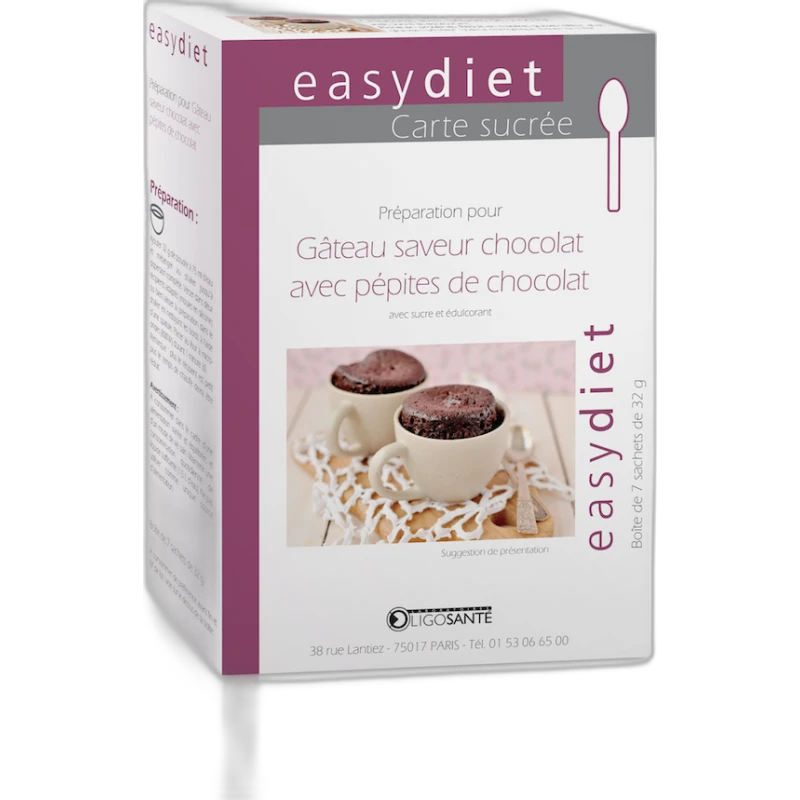 Oligosanté Easydiet Gâteau Minute Chocolat avec pépites