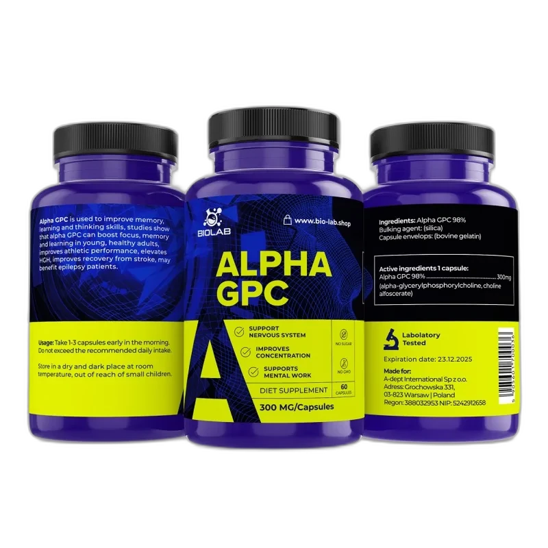 Biolab Alpha GPC 300 mg, 60 capsules