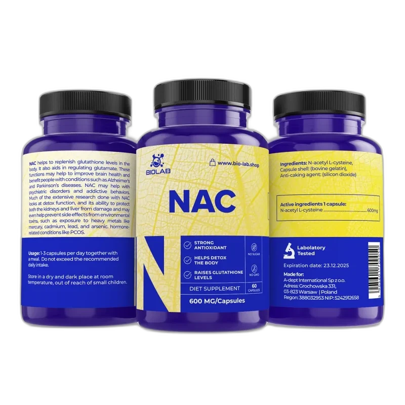 Biolab NAC (N-acétylcystéine) 600 mg, 60 capsules