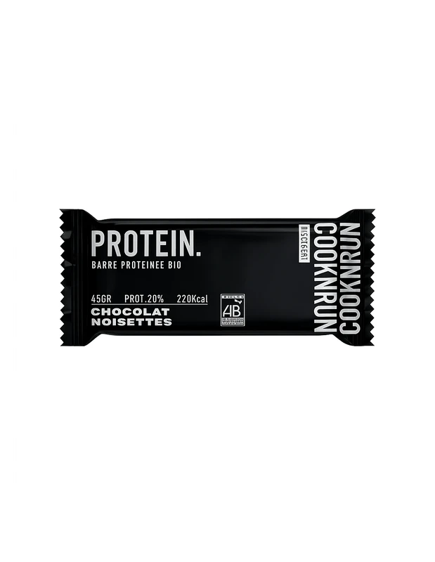 Cooknrun Barre Protéinée Chocolat Noisette Bio