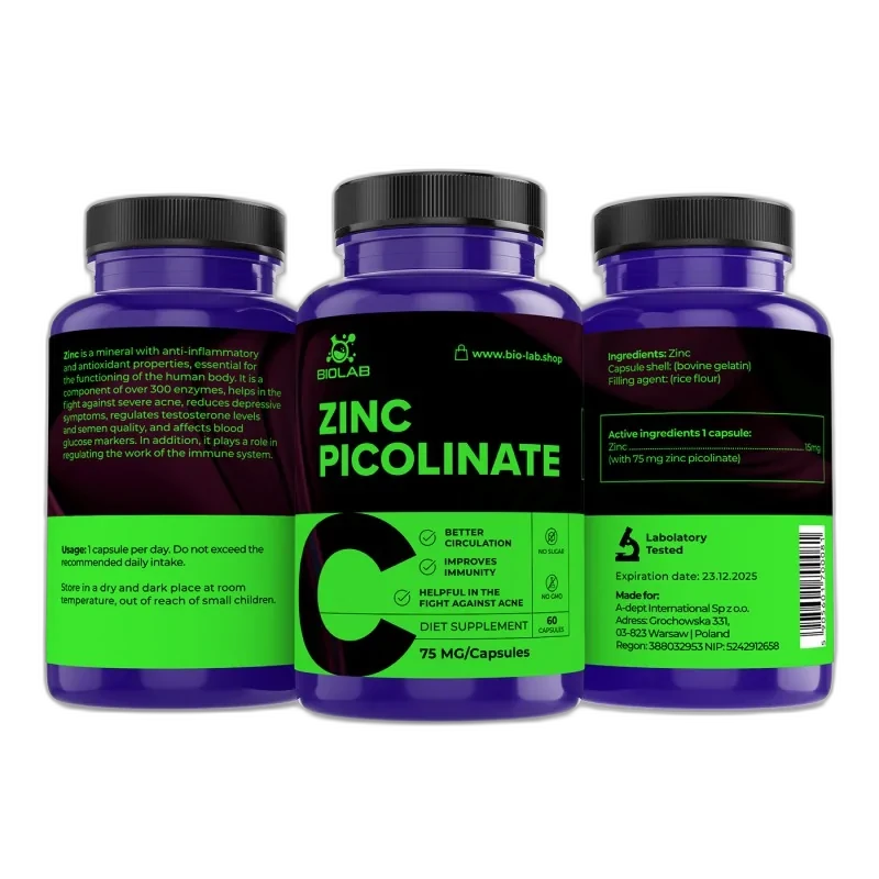 Biolab Picolinate de zinc 75 mg, 60 capsules
