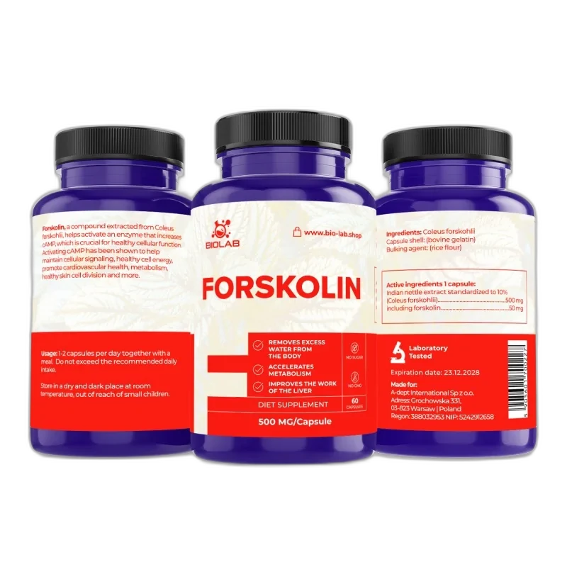 Biolab Forskoline, extrait standardisé à 10 % 500 mg, 60 capsules