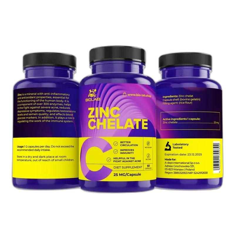 Biolab Chélate de zinc 25 mg, 60 capsules