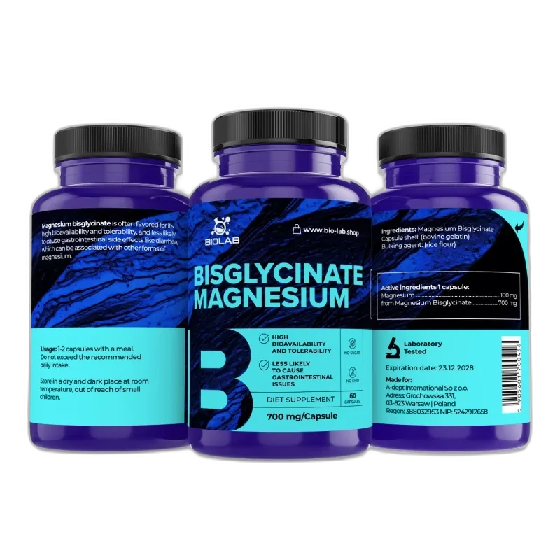 Biolab Magnésium bisglycinate (chélate) 700 mg, 60 capsules