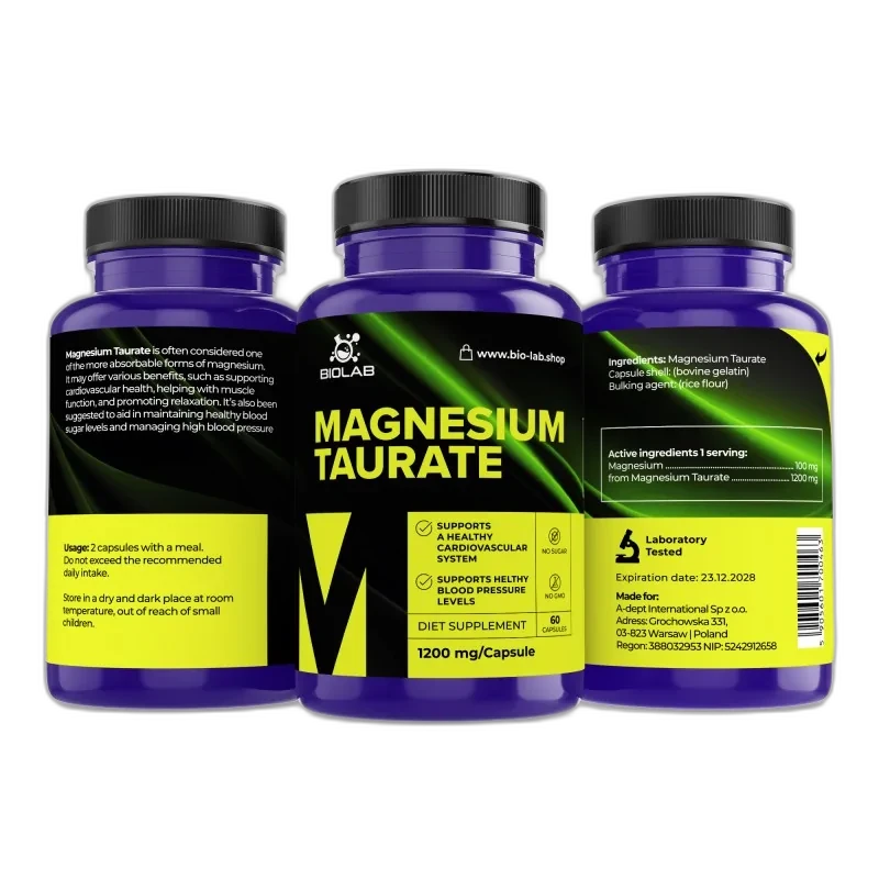 Biolab Magnésium taurinate 1200 mg, 60 capsules