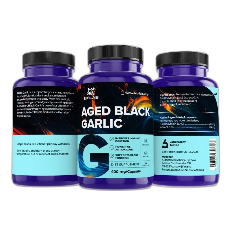 Biolab Ail noir fermenté 400 mg, 60 capsules