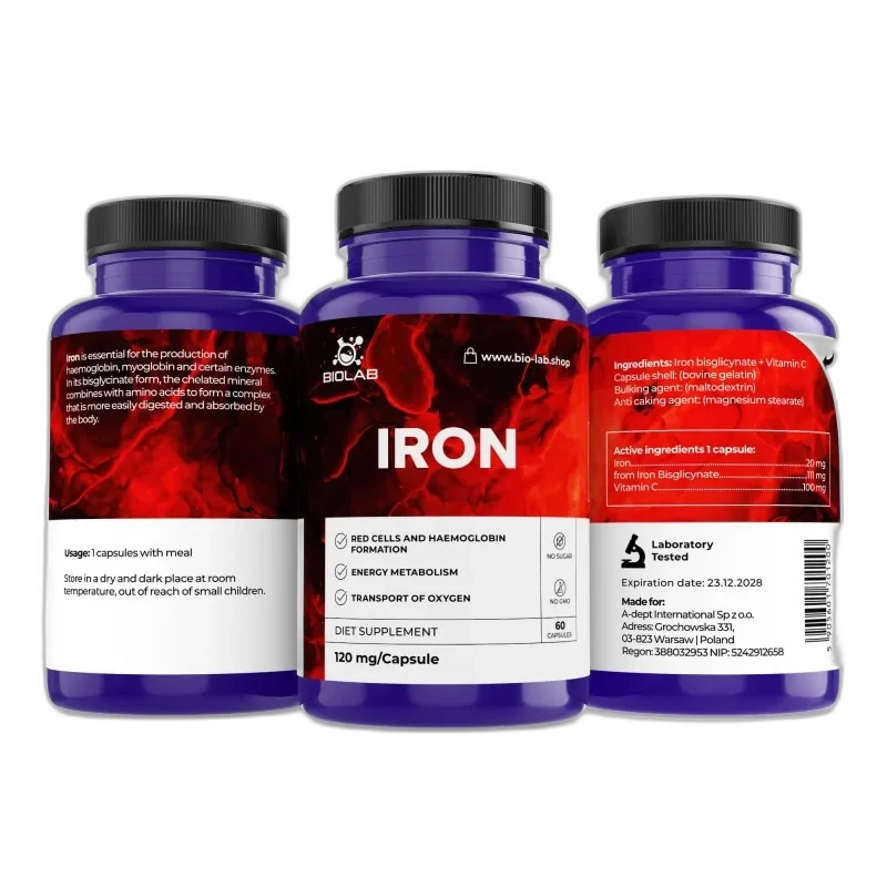 Biolab Fer + vitamine C 120 mg, 60 capsules