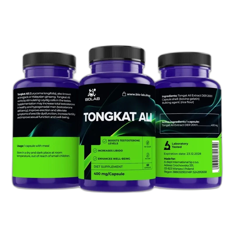 Biolab Tongkat Ali extrait standardisé 200:1 400 mg, 60 capsules