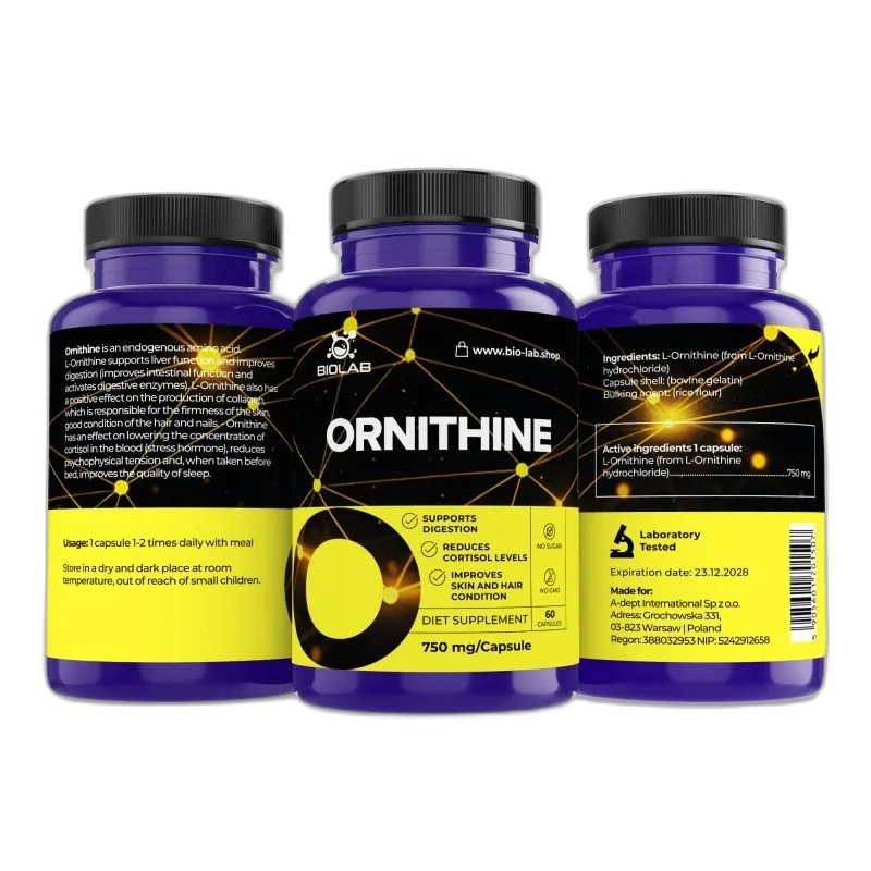 Biolab Ornithine 750 mg, 60 capsules