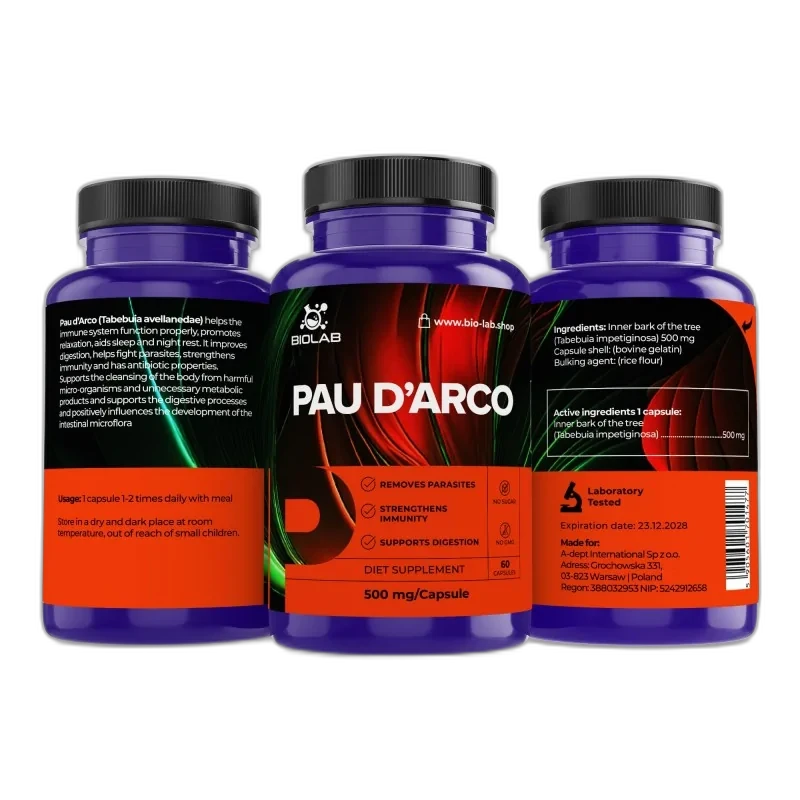 Biolab Pau d'arco 500 mg, 60 capsules