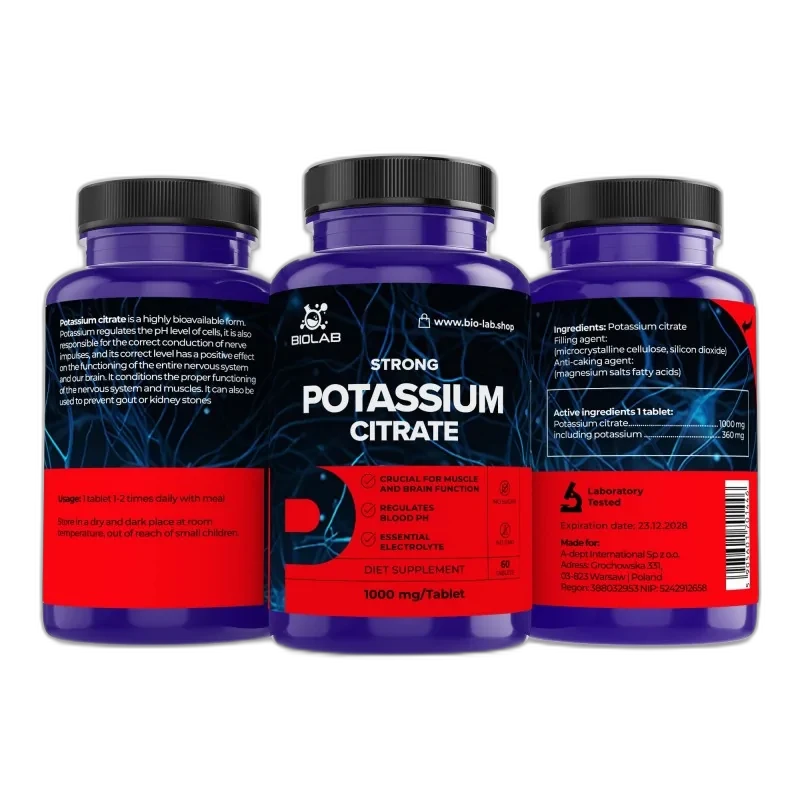 Biolab Citrate de potassium 1000 mg, 60 comprimés