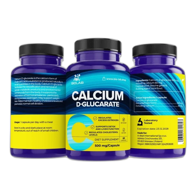 Biolab D-glucarate de calcium 500 mg, 60 capsules