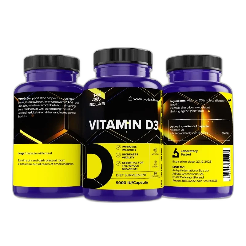 Biolab Vitamine D3 5000 UI, 60 capsules