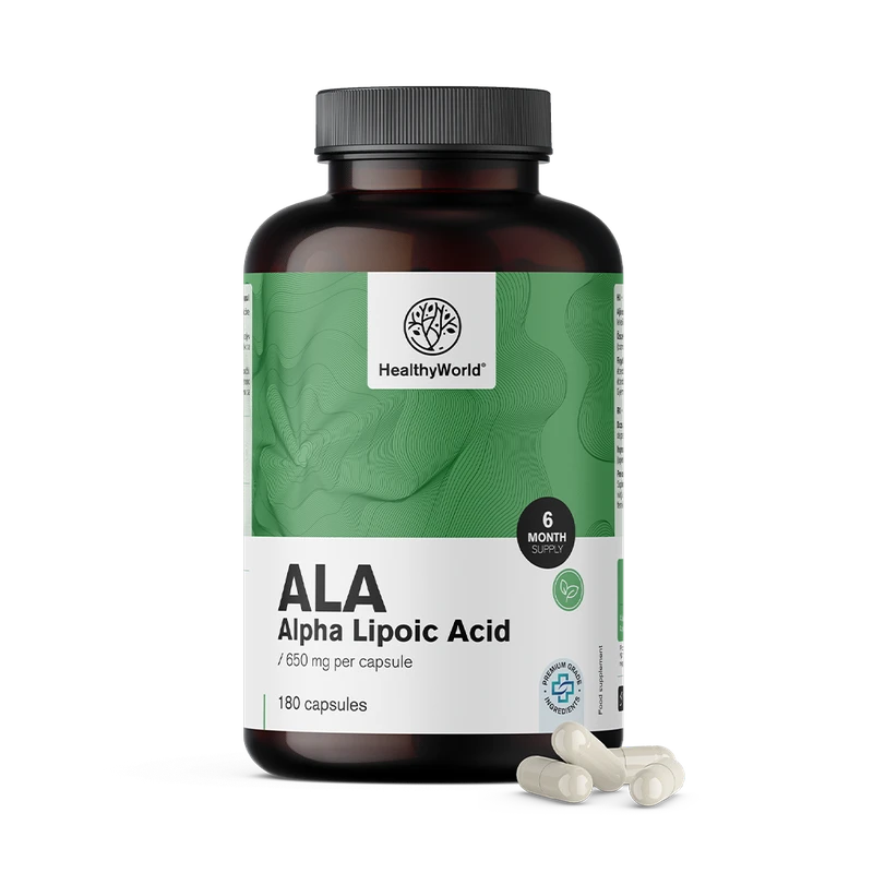 HealthyWorld ALA - acide alpha-lipoïque 650 mg