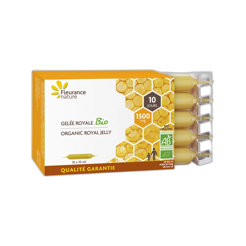 Fleurance Nature Ampoules de Gelée royale 1500 mg Bio