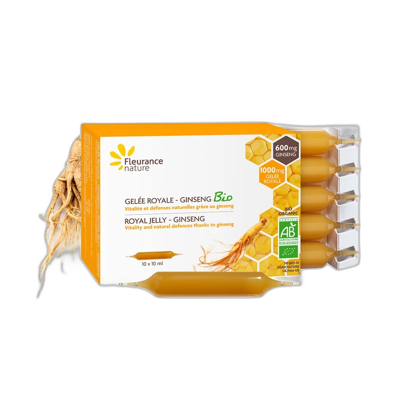 Fleurance Nature Ampoules de Gelée royale et Ginseng Bio