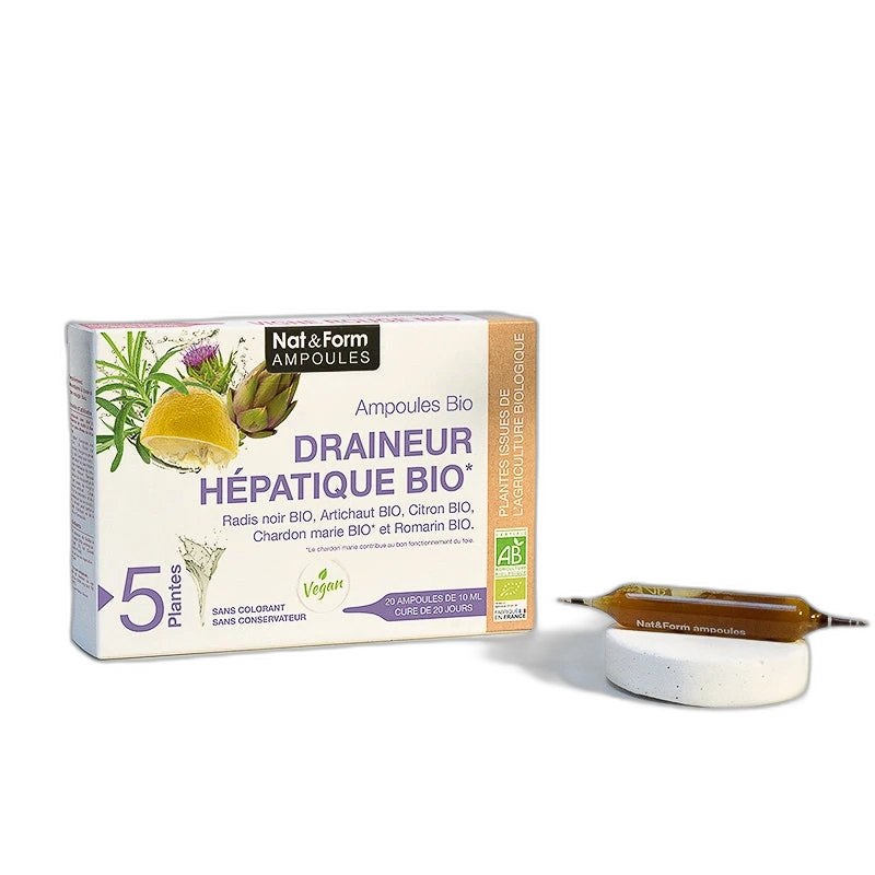 Nat&Form Ampoules Draineur Hépatique Bio