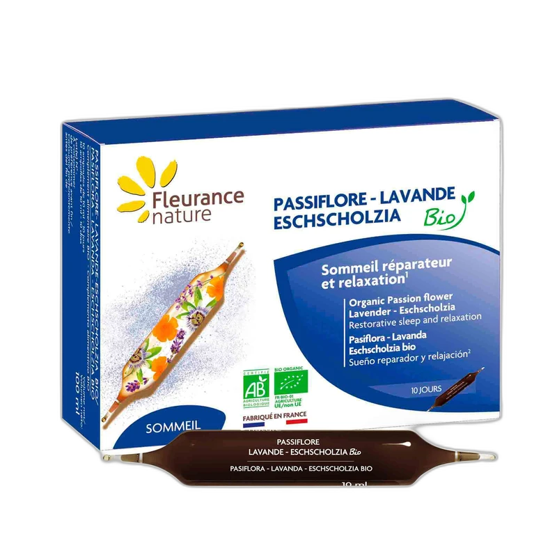 Fleurance Nature Ampoules Passiflore-Lavande-Eschscholzia Bio