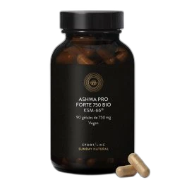Sunday Natural Ashwagandha Pro KSM-66 750mg dosage élevé