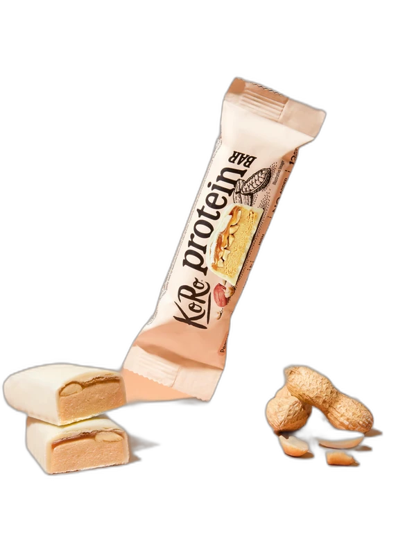 KoRo Barre protéinée moelleuse aux cacahuètes et chocolat blanc | 45 g