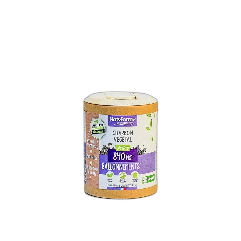 Nat&Form Charbon végétal activé Bio en gélules