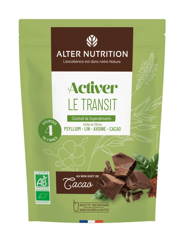 Alter Nutrition Cocktail Bio de super aliments Spécial transit intestinal au psyllium