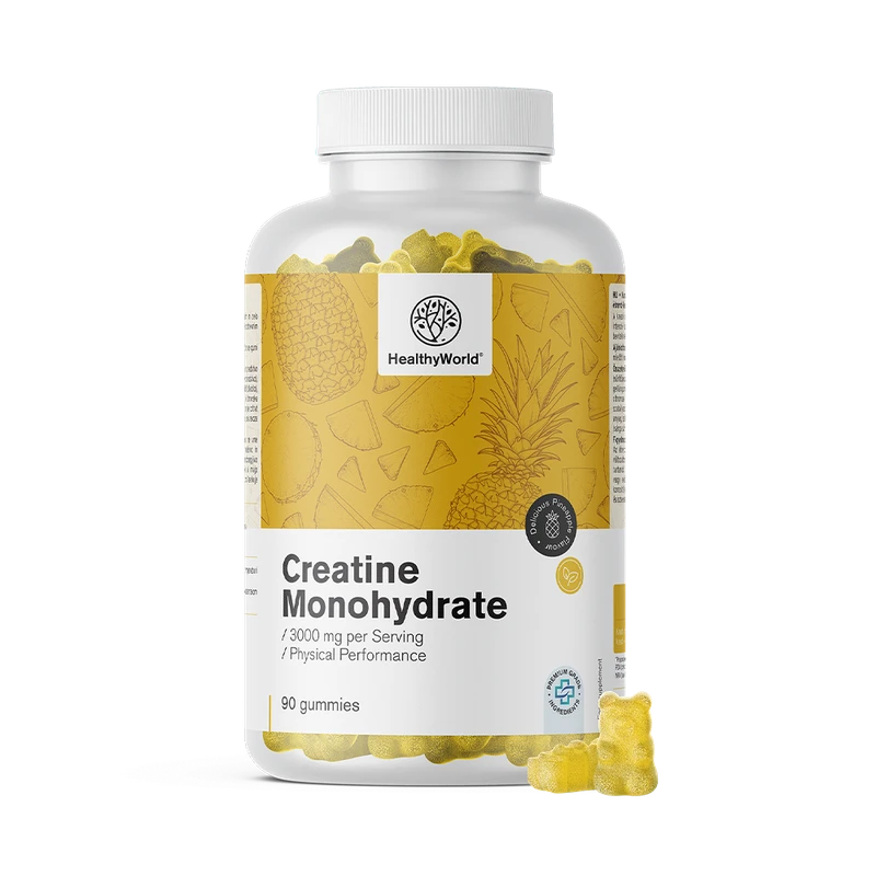 HealthyWorld Créatine monohydrate 3000 mg - gummies (ananas)