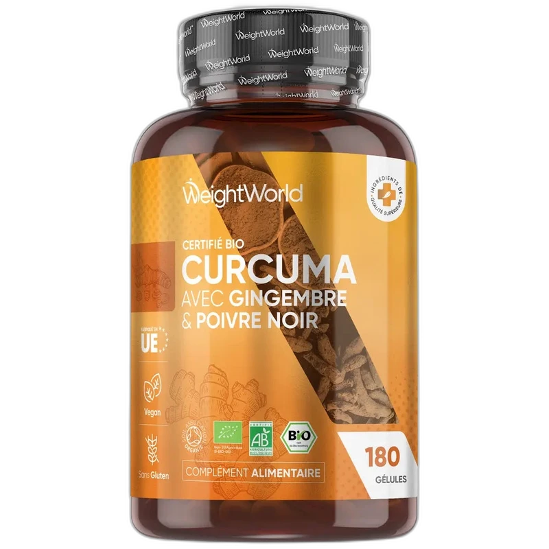 WeightWorld Curcuma avec Poivre Noir et Gingembre Bio
