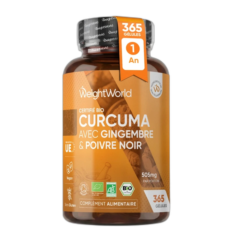 WeightWorld Curcuma Bio avec Poivre Noir & Gingembre