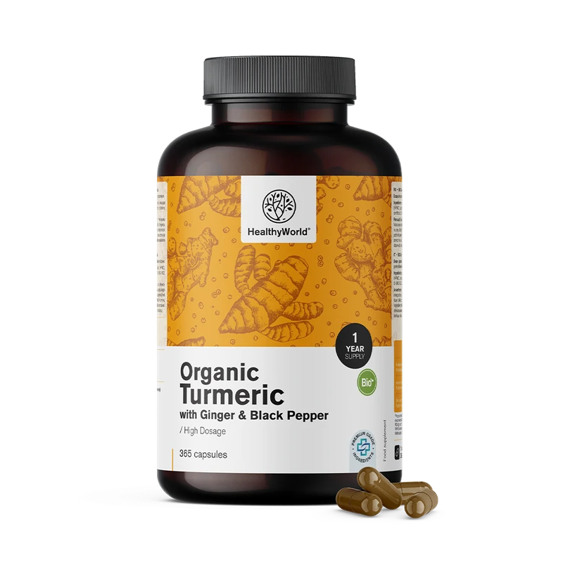 HealthyWorld Curcuma BIO 480 mg + gingembre & poivre