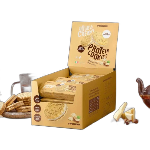 Prozis Double Creamy Protein Cookies - White Chocolate & Hazelnut Cream