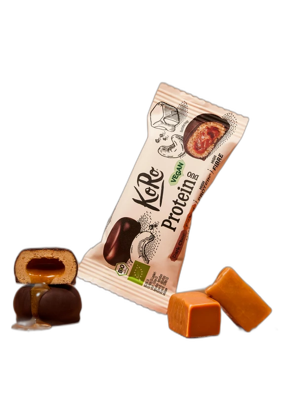 KoRo Duo protéiné choc noir et noix de cajou saveur caramel bio 2 x 20 g