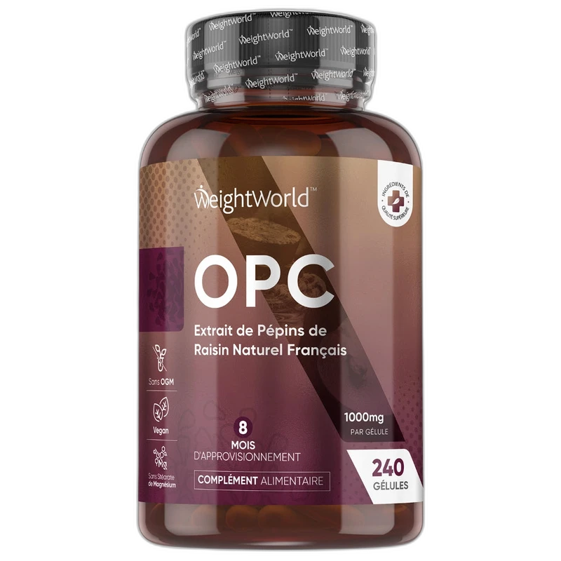 WeightWorld Extrait de Pépins de Raisin Français OPC 1000mg