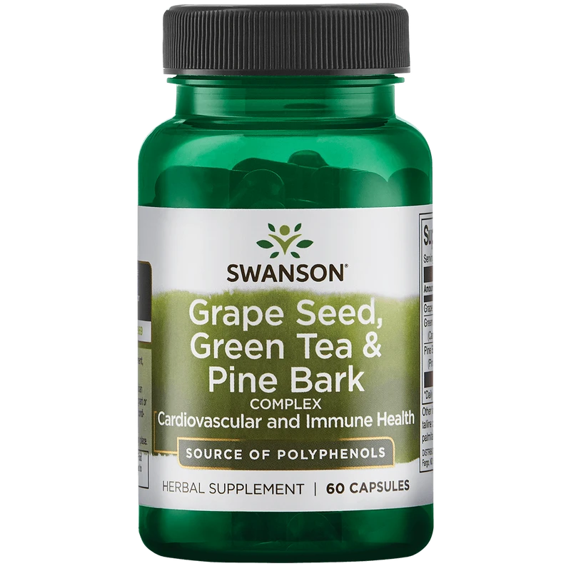 Swanson Pépins de raisin, thé vert et écorce de pin Grapeseed, Green Tea & Pine Bark