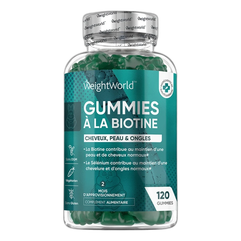 WeightWorld Biotine en Gummies Cheveux Peau Ongles
