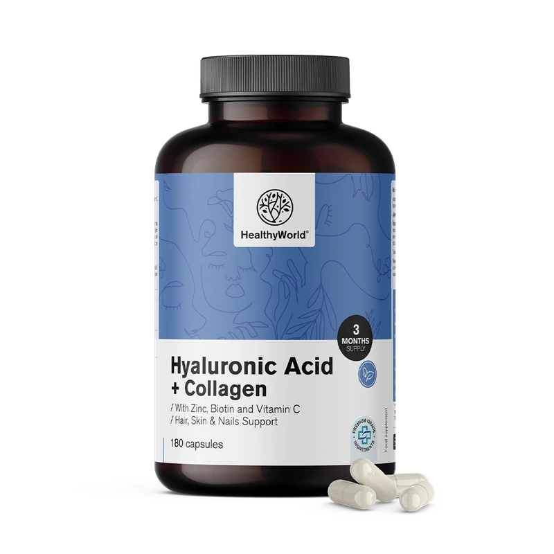 HealthyWorld Complexe acide hyaluronique + collagène + zinc