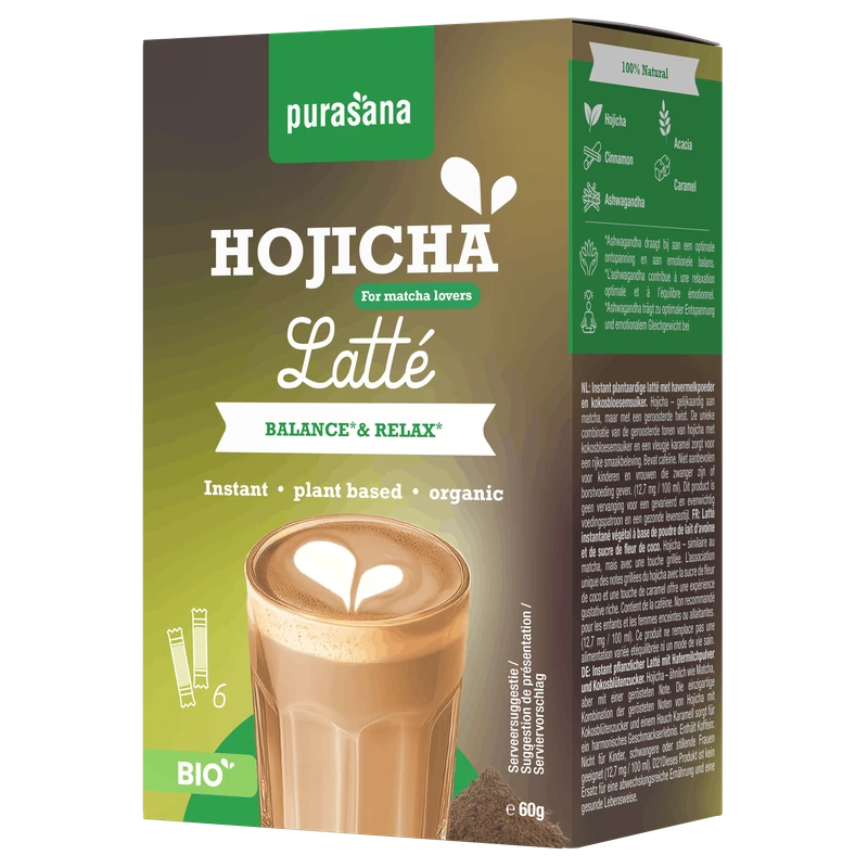 Purasana Hojicha Latte instantané