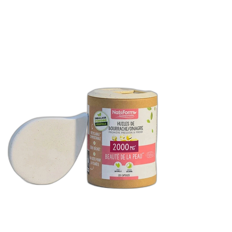 Nat&Form Capsules d'huile de bourrache-onagre Bio