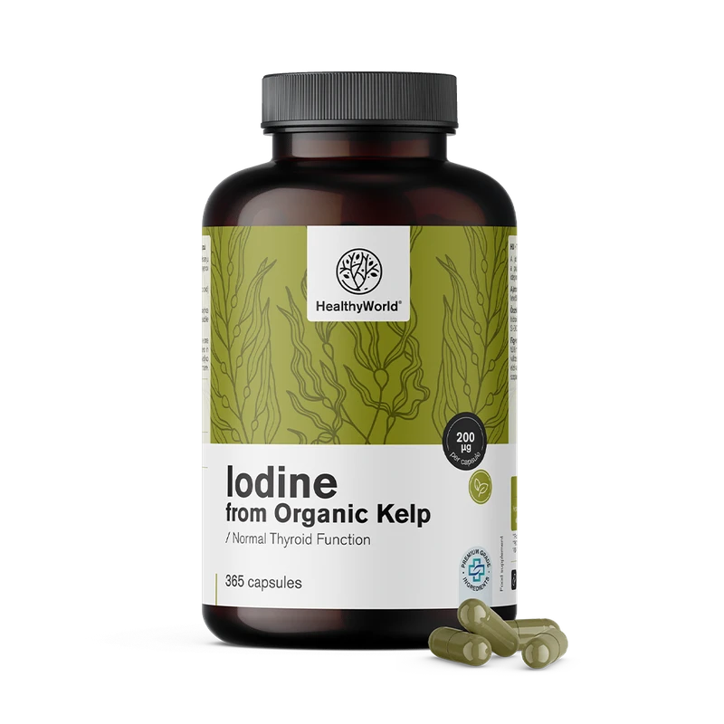 HealthyWorld Iode naturel 200 µg - algues kelp BIO