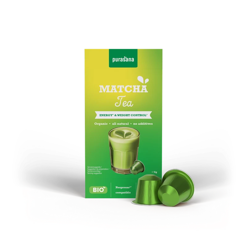 Purasana Matcha thé vert instantané en capsules