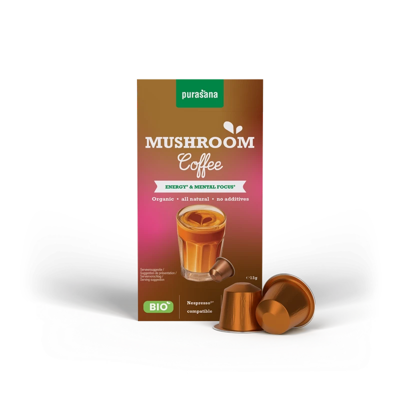 Purasana Mushroom coffee instantané en capsules