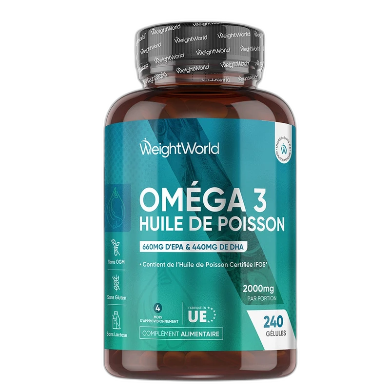 WeightWorld Oméga-3 Huile de Poisson en capsules molles