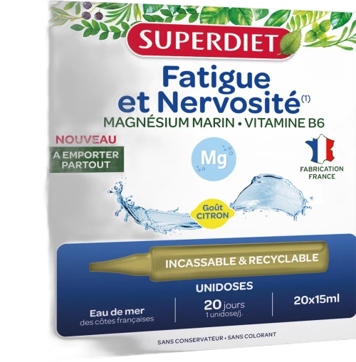 Superdiet Super Diet Magnésium Marin + Vitamine B6 unidoses