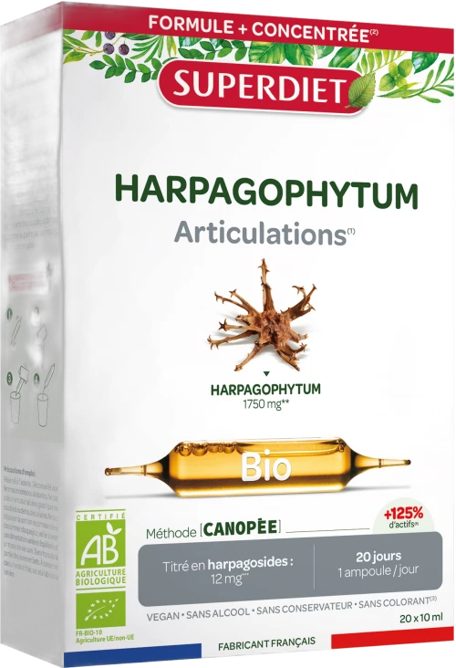 Superdiet Super Diet Prêle Harpagophytum Bio ampoules