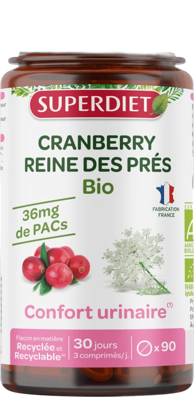 Superdiet Super Diet Cranberry Reine des Prés Bio comprimés