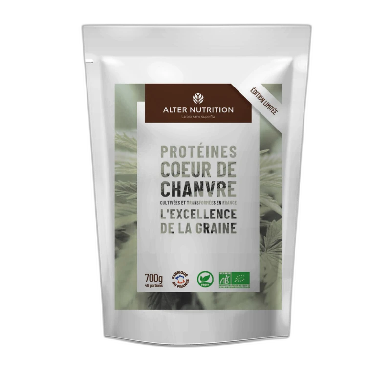 Alter Nutrition Protéines de cœur de chanvre bio blanche