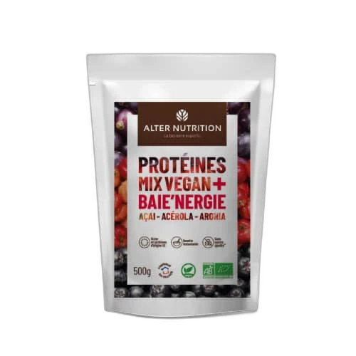 Alter Nutrition Protéines Mix vegan bio Baie'nergie açaï acérola aronia