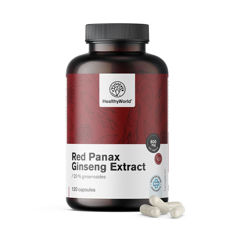 HealthyWorld Red Panax Ginseng rouge 600 mg